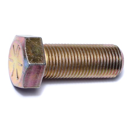 Midwest Fastener Grade 8, 9/16"-18 Hex Head Cap Screw, Zinc Yellow Steel, 1-1/2 in L, 10 PK 00899